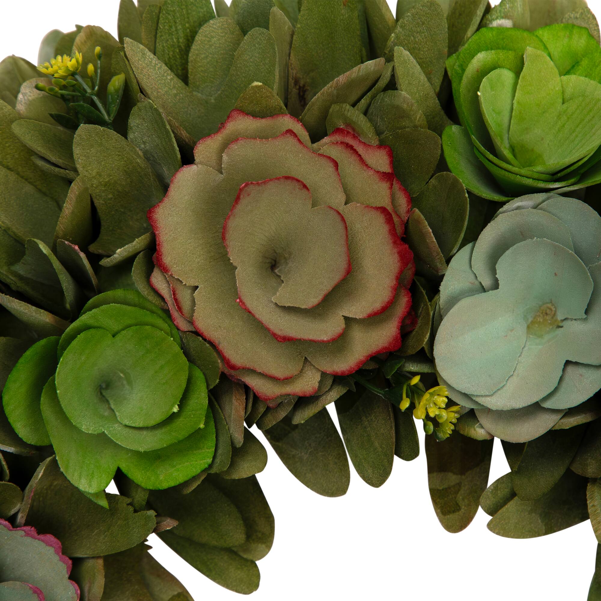 14" Wooden Spring Mini Flowers Artificial Wreath